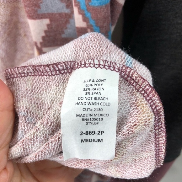 Andre by Unit Cardigan Open Tribal Southwest Aztec Sz M Earthtones Lightweight - Picture 8 of 9